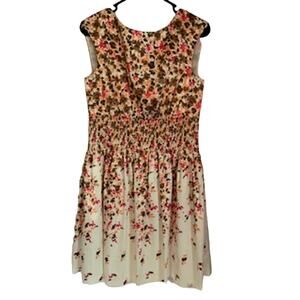 Jessica H NWT Size 8 Silky Floral Print Sleeveless Knee Length Dress